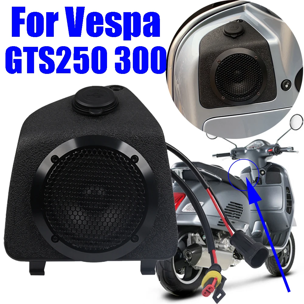Scooter Bluetooth Music Speakers Sound Audio Amplifier Horn Caricatore Usb Per Piaggio Vespa Gts 300 250 125 Gts250 Accessori