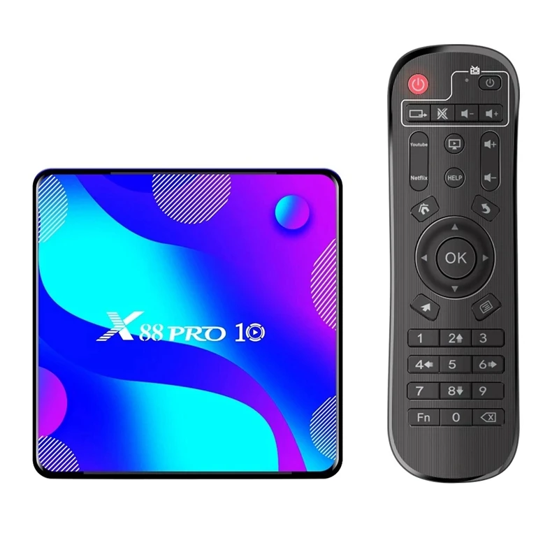 X88 Pro 10 Android 10.0 Smart Tv Box Uhd 4K Media Player Rk3318 4Gb/128Gb 2.4G/5G Wifi Dual-Band Bt4.0
