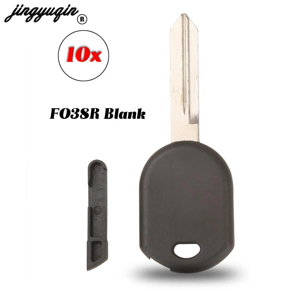 Jingyuqin 10Pcs Transponder Key Shell Car Key Blanks Case Per Ford C-Max F350 Escape Fiesta F150 Mustang Fo38R Blank Key Blade