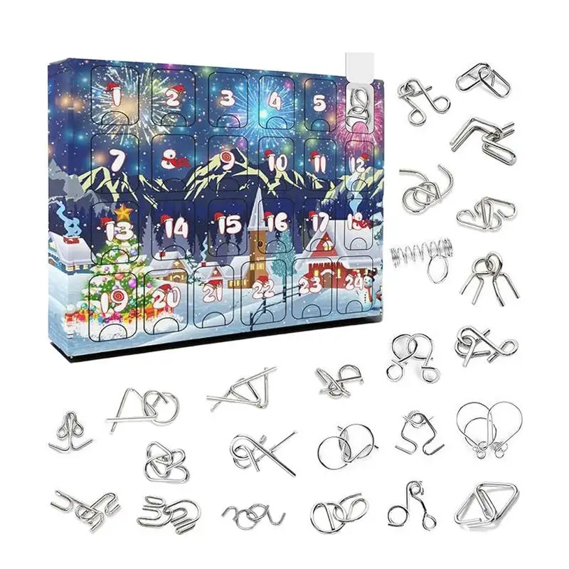 Calendario Dell'Avvento Di Natale 24 Pezzi Calendario Dell'Avvento Di Natale 2023 Calendario Del Conto Alla Rovescia Dell'Avvento Di Puzzle Di Filo Me