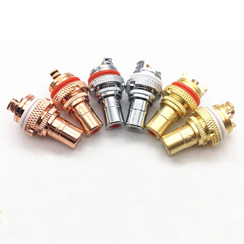 2Pcs/1 Paio Di Rame Cmc Rca Terminale Femmina Martinetti Presa Av Audio Video Connettore Di Alta Qualità Americano Cmc