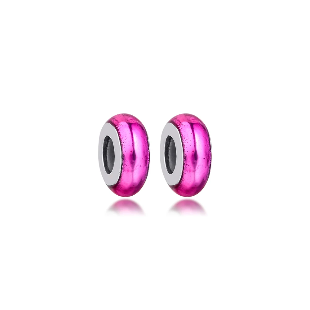 Fit Pandora Me Bracciali 925 Sterling Silver Mini Pink Spacer Charms Piccolo Foro Perline Per La Creazione Di Gioielli Kralen Berloques