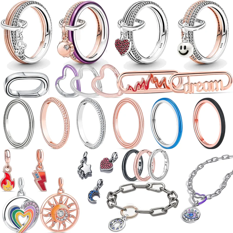 New 925 Sterling Silver Me Collection Charms Mini Link Connector Beads Fit Original Pandora Me Bracciali Collane Gioielli Da Donna