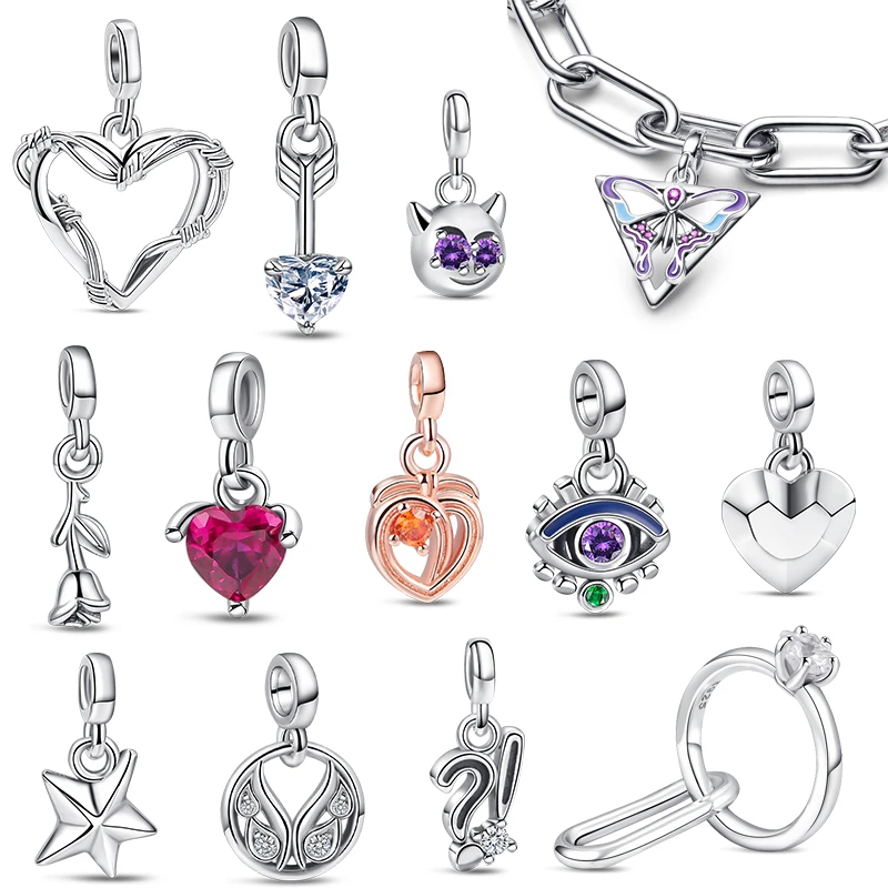 Nuovo 925 Sterling Silver Diy Me Beads Star Romance Rose Butterfly Mini Charm Fit Originale Pandora Charm Bracciale Creazione Di Gioielli