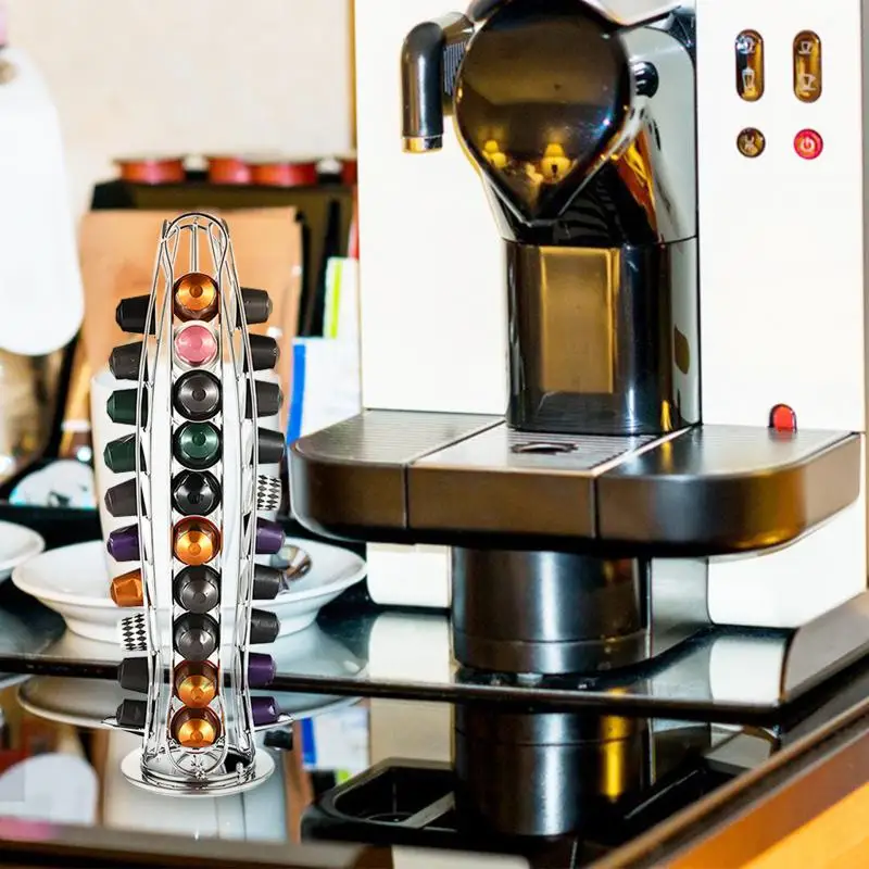 Girevole 40 Tazze Nescafe Dolce Gusto Portacapsule Metallo Dolce Gusto Cialde Scaffali Caffè Capsule Stand Scaffali Rack