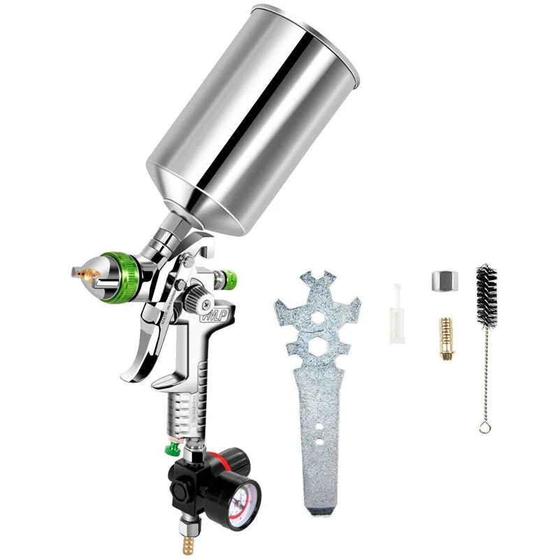 At14 2.5Mm Hvlp Gravity Feed Spray Tool Kit Con Regolatore Auto Paint Metal Flake