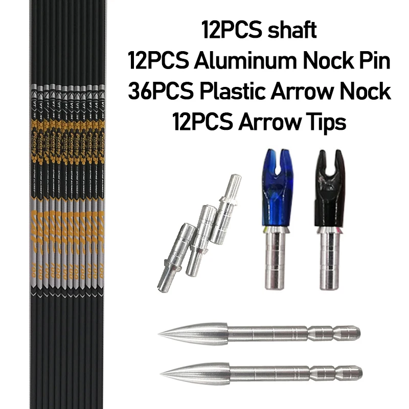 12Pcs Victory Vap Arrows Carbon Arrow Shaft Sp350 400 450 500 600 700 800 Arrow Pin Nock Id4.2Mm Fai Da Te Compound Bow Hunting