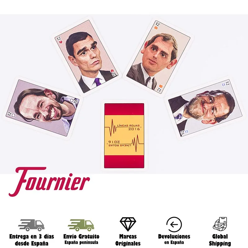 Fournier, Biglietto Da Mazzo Spagnolo 40 Lettere, Linee Rosse, Feste Politiche, Feste Popolari, Pp, Psoe, Possiamo, Citizen, Adult, Limited Edition, P