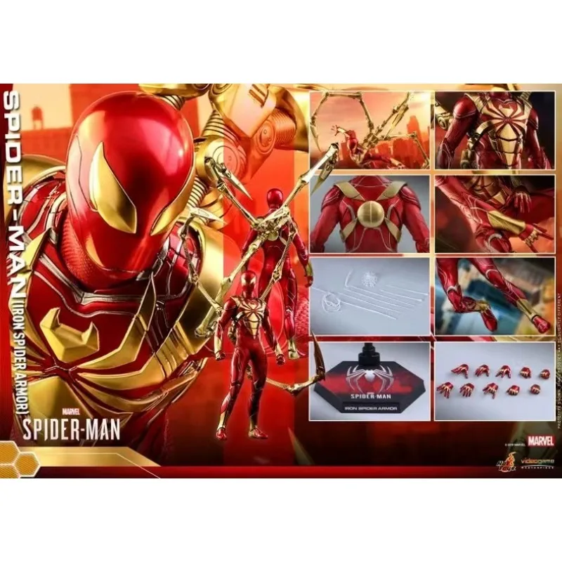 Original Hot Toys Ht 1/6 Vgm38 Game Series Steel Armor Battlesuit Spider-Man Action Figure Model Hobby Anime Collection Gifts
