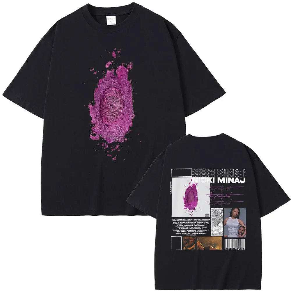Nicki Minaj The Pinkprint Cover Album Tshirt Uomo Donna Hip Hop Rap T-Shirt Moda Maschile Magliette Oversize Unisex Vintage Top