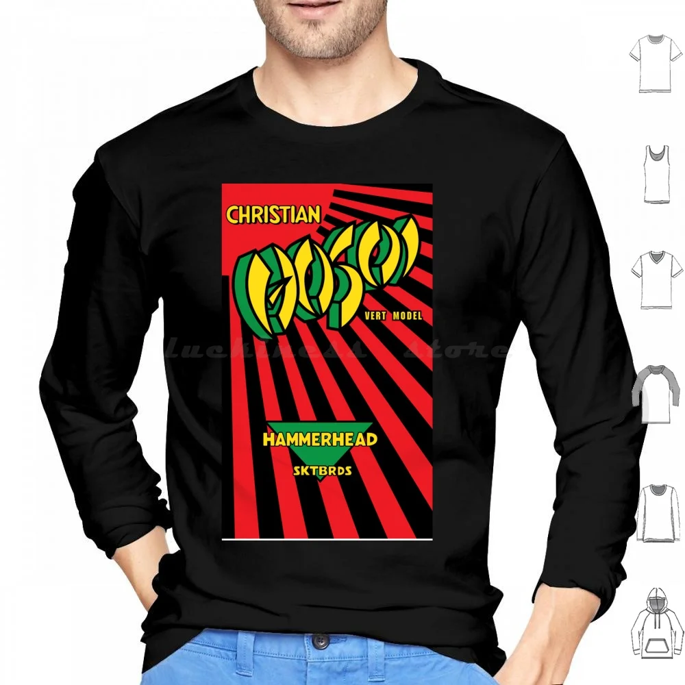 80'S Skateboarding Anni '90 Skateboarding Christian Hosoi Hammerhead Bones Flip Felpa Con Cappuccio Cotone Manica Lunga Logo Sims Bones Tony