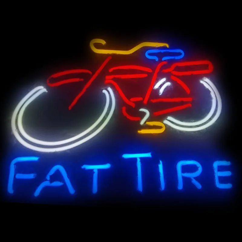 Fat Tire Neon Sign Bike Neon Real Glass Tube Luci Al Neon Ricreazione Windows Professiona Iconic Sign Pubblicizza Neon Sign Board