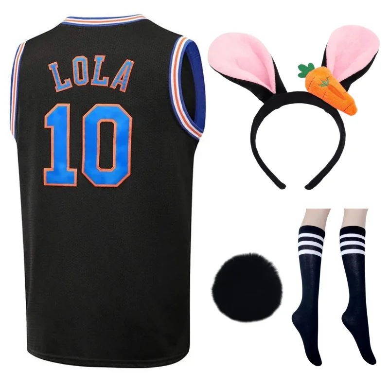 Anime Space Jam #10 Lola Rabbits Cosplay Movie Tune Squad Bunny Basket Jersey Pasqua Halloween Party Costumes Five Set Black