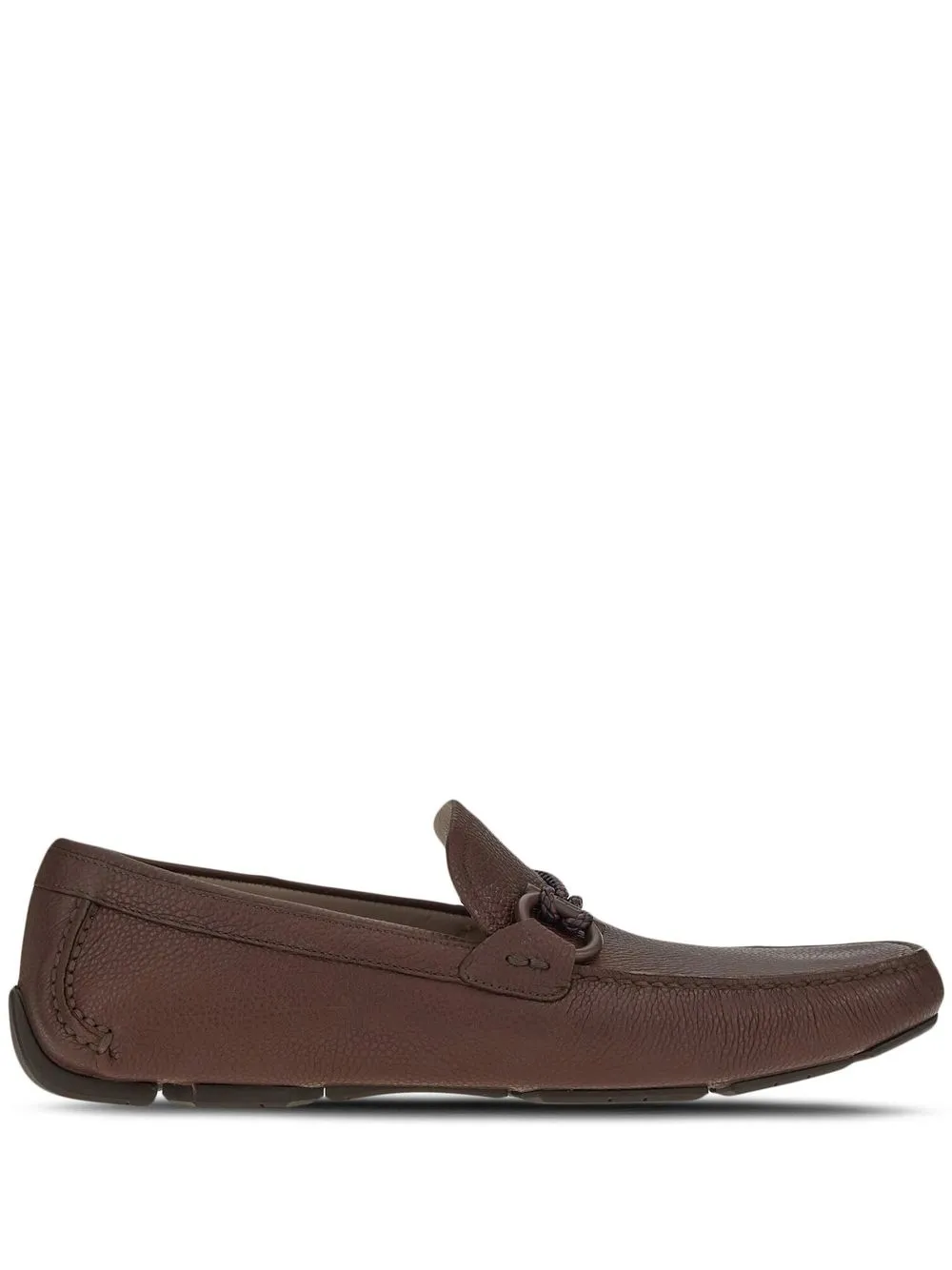 Ferragamo Mocassini Driver con motivo Gancini - Marrone