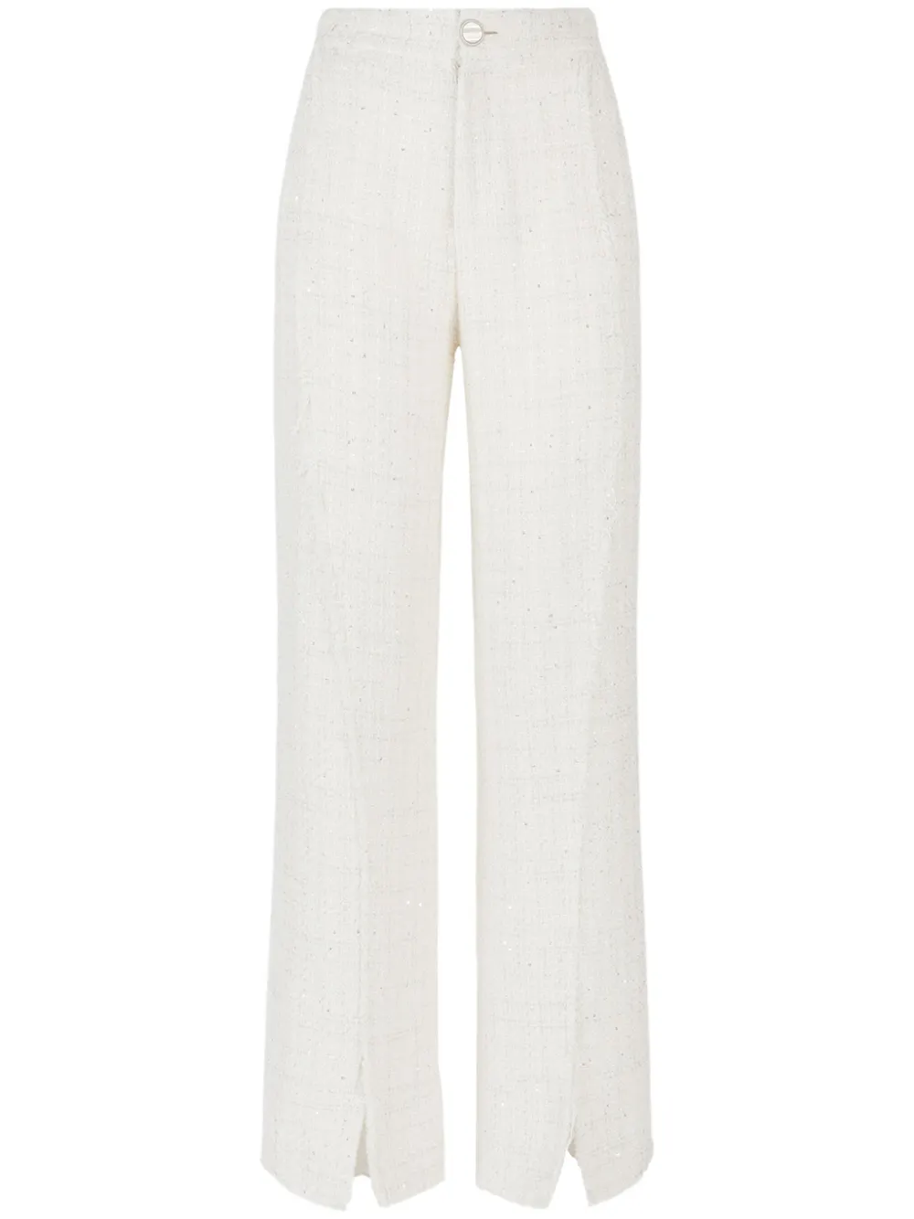 Gcds sequin-embellished tweed trousers - Bianco