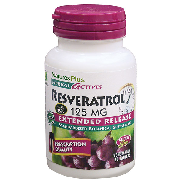 Nature&#39;S Plus Herbal-Actives Resveratrolo Integratore Alimentare 125Mg