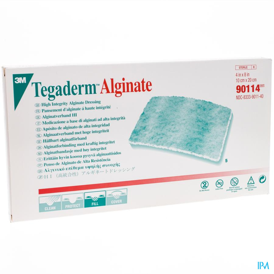 3M Tegaderm Alginate Garza Sterile 10X20Cm 5 Pezzi