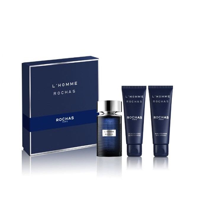 Rochas L&#39;Homme De Rochas Eau De Toilette Spray 100Ml Set 3 Pieces 2020