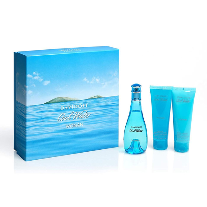 Davidoff Cool Water Woman Eau De Toilette Spray 100Ml Set 3 Pieces 2020