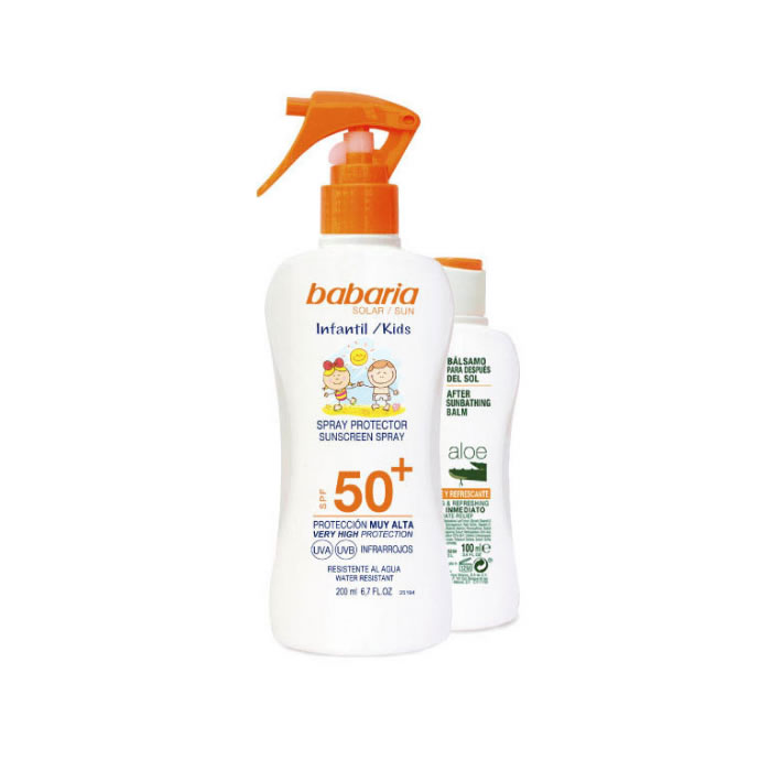 Babaria Sun Kids Sunscreen Lotion Water Resistant Spf50 Spray 200Ml Set 2 Parti 2019