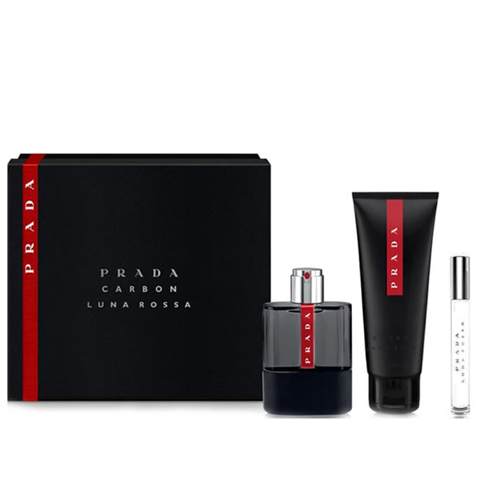 Prada Luna Rossa Carbon Eau De Toilette Spray 100Ml Set 3 Parti 2019