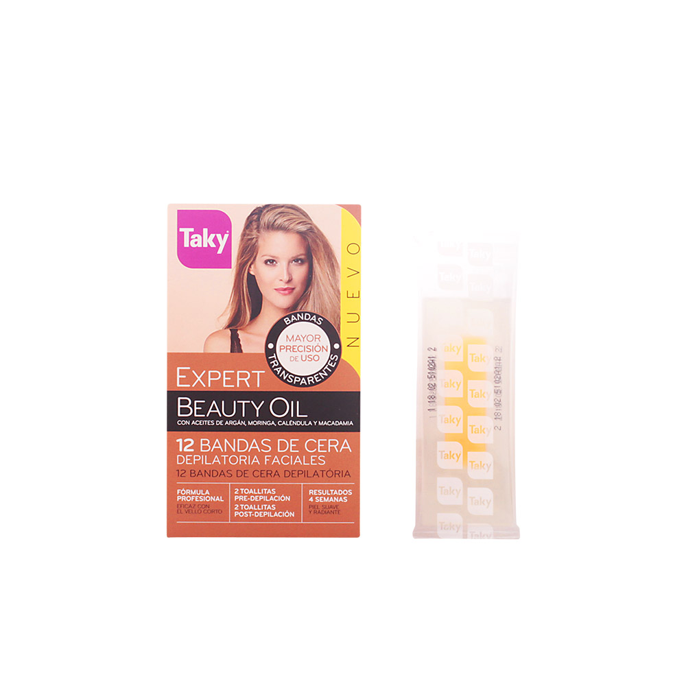 Taky Beauty Oil Depilatory Facial Wax Bands 12Uds
