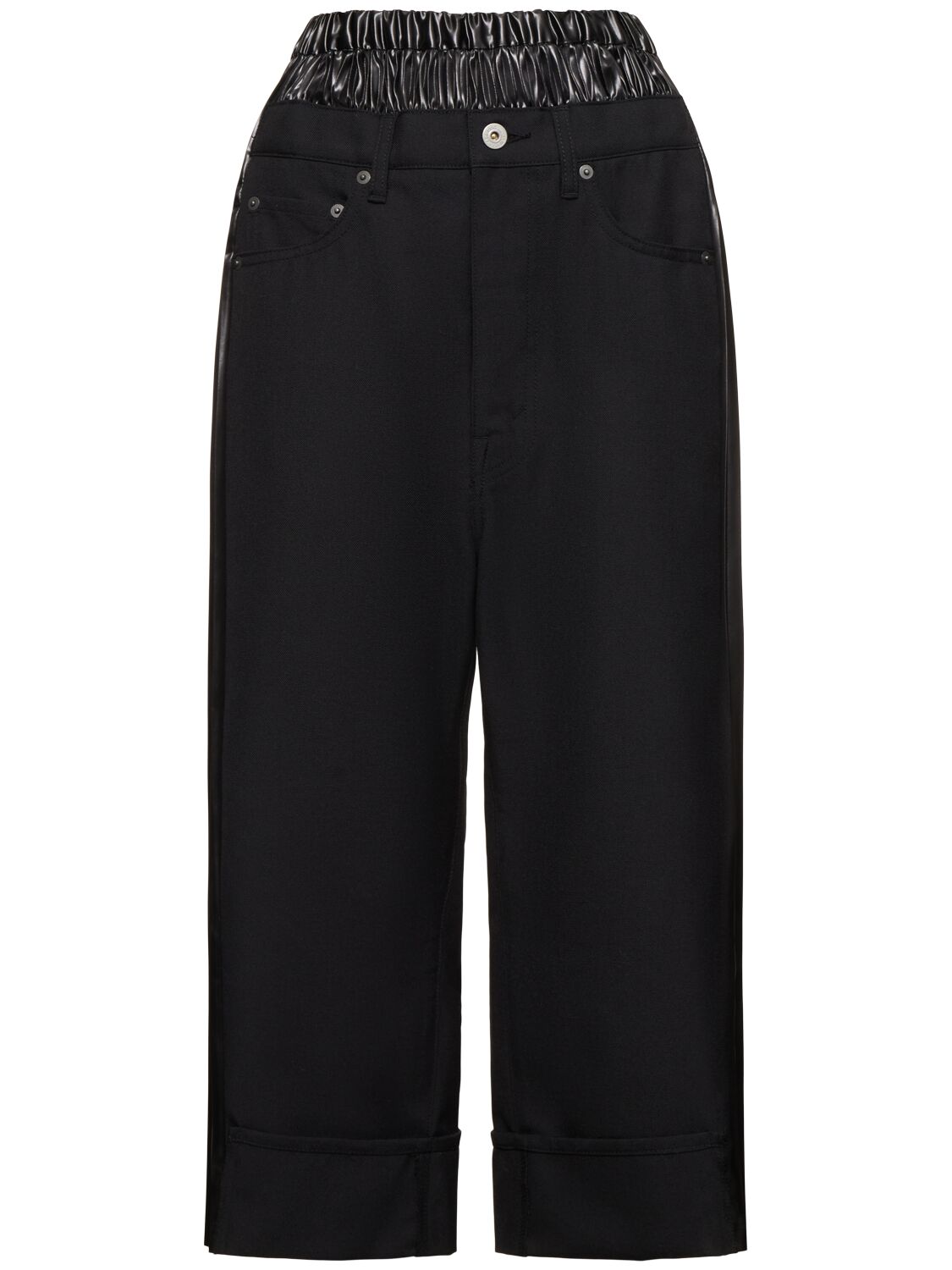 Wool Blend Serge & Satin Pants