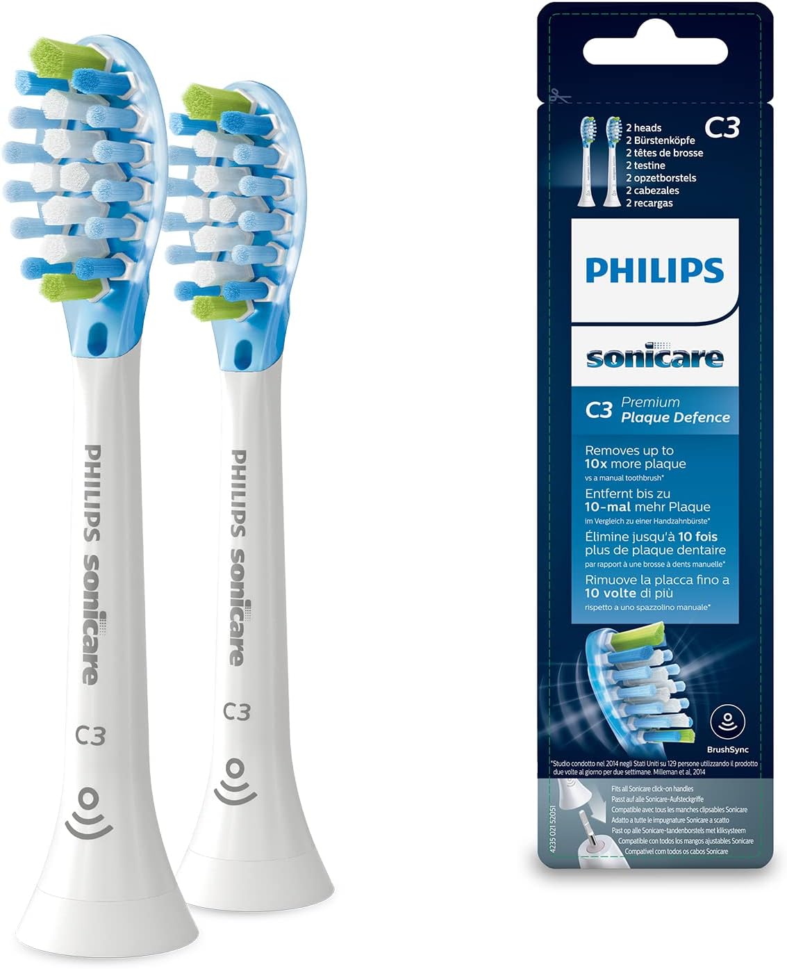 Testine Premium Plaque Defence C3 Philips Sonicare 2 Pezzi