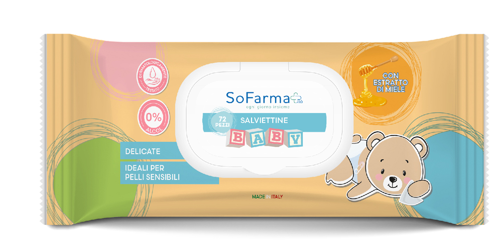 Sofarmapiù Salviettine Miele Baby 72 Pezzi