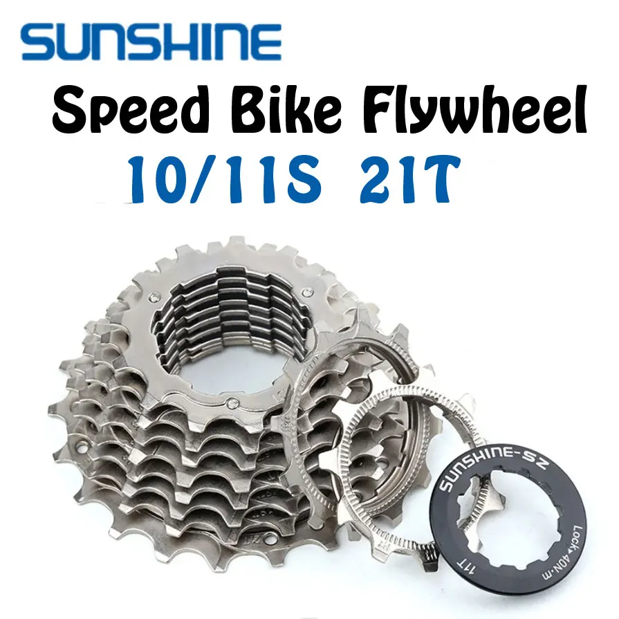 Sunshine Speed Bike Cassette 10S 11 S 11-21T Bicicletta K7 11V Bici Da Strada Cricchetto 11 Velocità Bicicletta Da Corsa 10V Kmc X10 X11 Catena