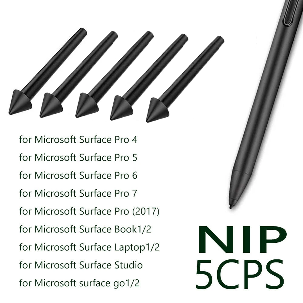 5Pcs Pen Tips 2H Kit Di Ricambio Per Microsoft Surface Pro 7/6/5/4/Book/Studio/Go Stylus Pencil Nibs