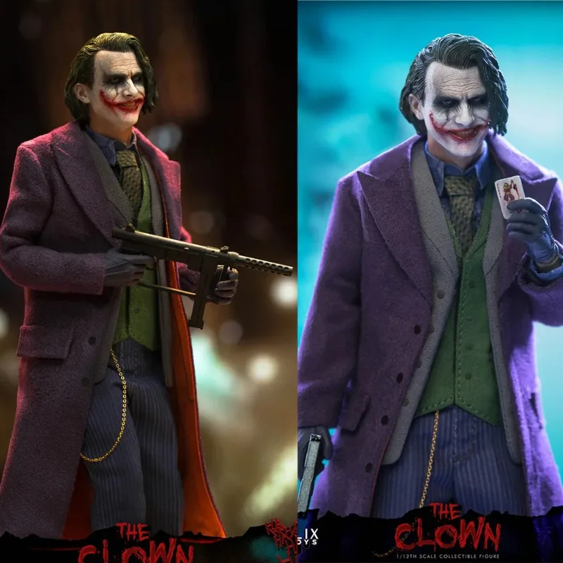 Filixtoys Fx004 1/12 Maschio Viola Giacca A Vento Joker Clown Heath Ledger Testa Naturale Intaglio Set Completo Action Figure Modello Del Corpo
