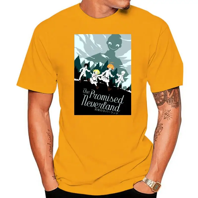 La Promessa Neverland Ray Normanno Emma Run Away From T-Shirt Nera T-Shirt Allentata