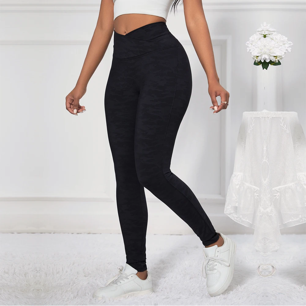 Shascullfites Melody X Cross Black Poliammide Camo V Shape Leggings Bum Lift Leggings Bottino Leggings Stampati