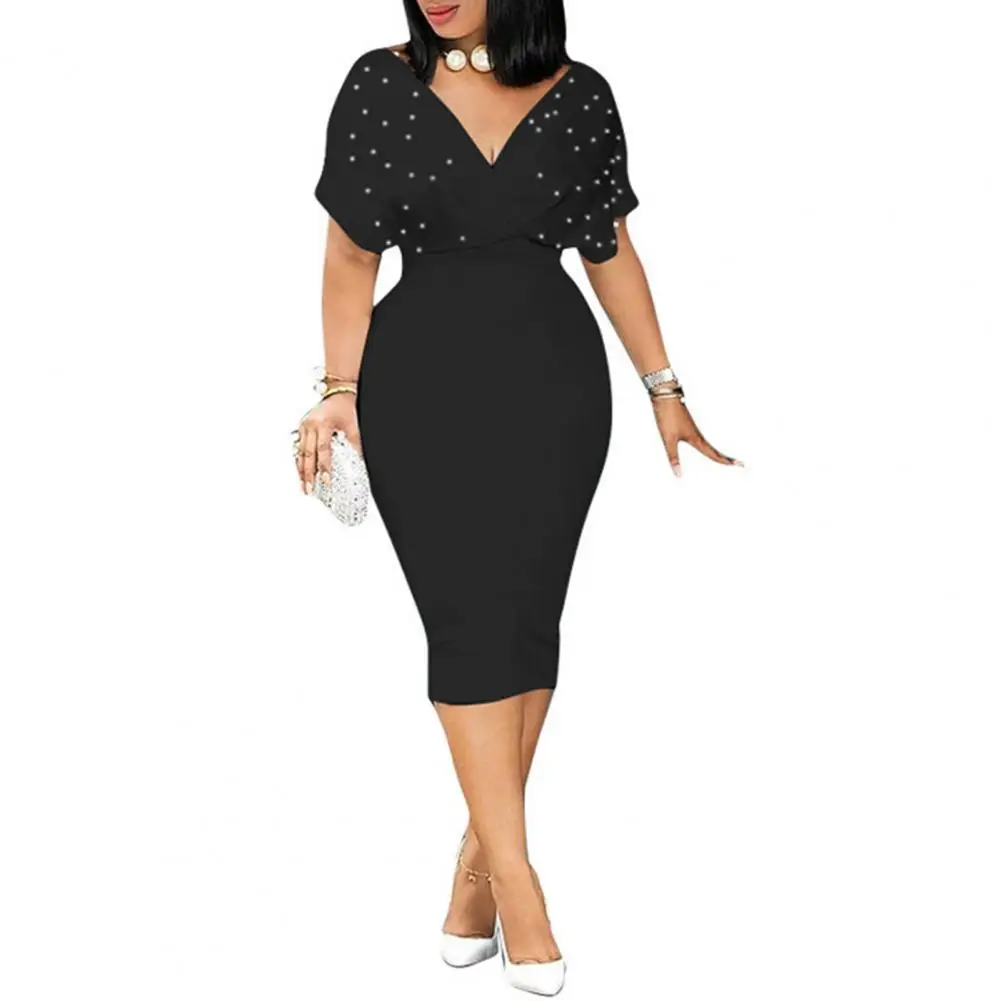 Casual Women Dress  Bat Shape 4 Colors Evening Dress  Under Knee Women Dress