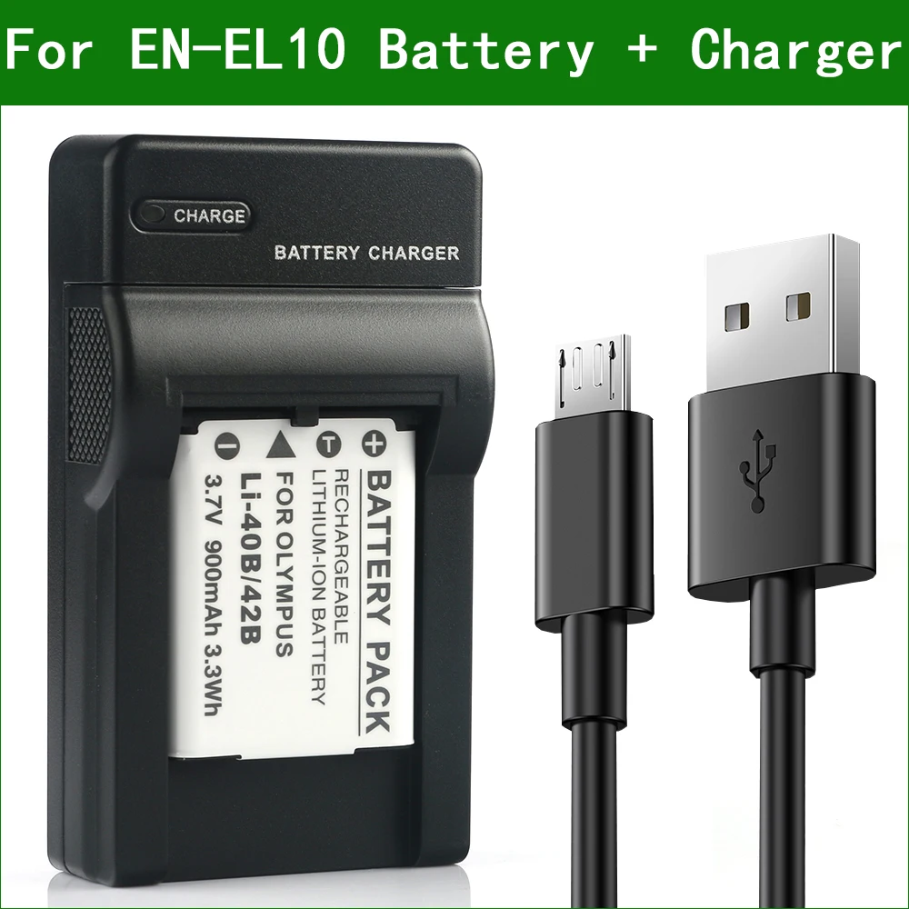 Lanfulang En-El10 Enel10 En El10 Fotocamera Digitale Batteria + Caricabatterie Per Nikon Coolpix S60 S80 S200 S203 S210 S220 S230 S500