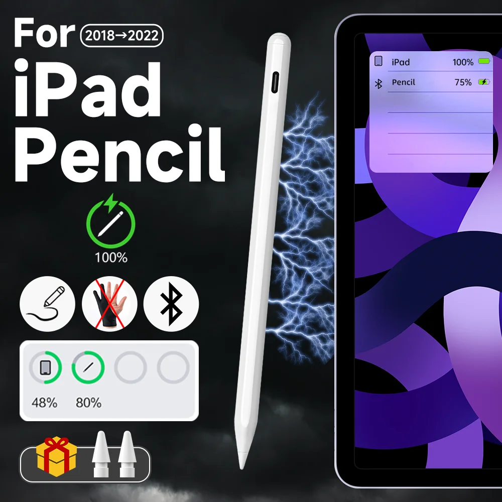 Per Apple Pencil Ricarica Wireless Stilo Dual Mode 2 Gen Ipad Pencil Tilt Penna A Induzione Air Pro Mini Bluetooth Accessori Per Ipad