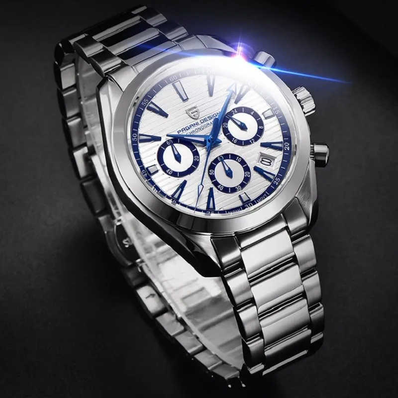 Pagani Design For Men Watch Orologio Da Polso Cronografo Al Quarzo Militare Giappone Seiko Vk63 New Sapphire Crystal Auto Date Reloj Hombre