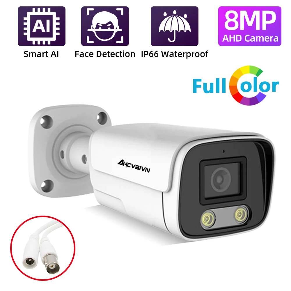 Ahcvbivn Hd Analogico Impermeabile Outdoor 8Mp Ahd Camera Color Night Cctv Camera Night Vision Security Cam Ir Cut Work Per Ahd Dvr