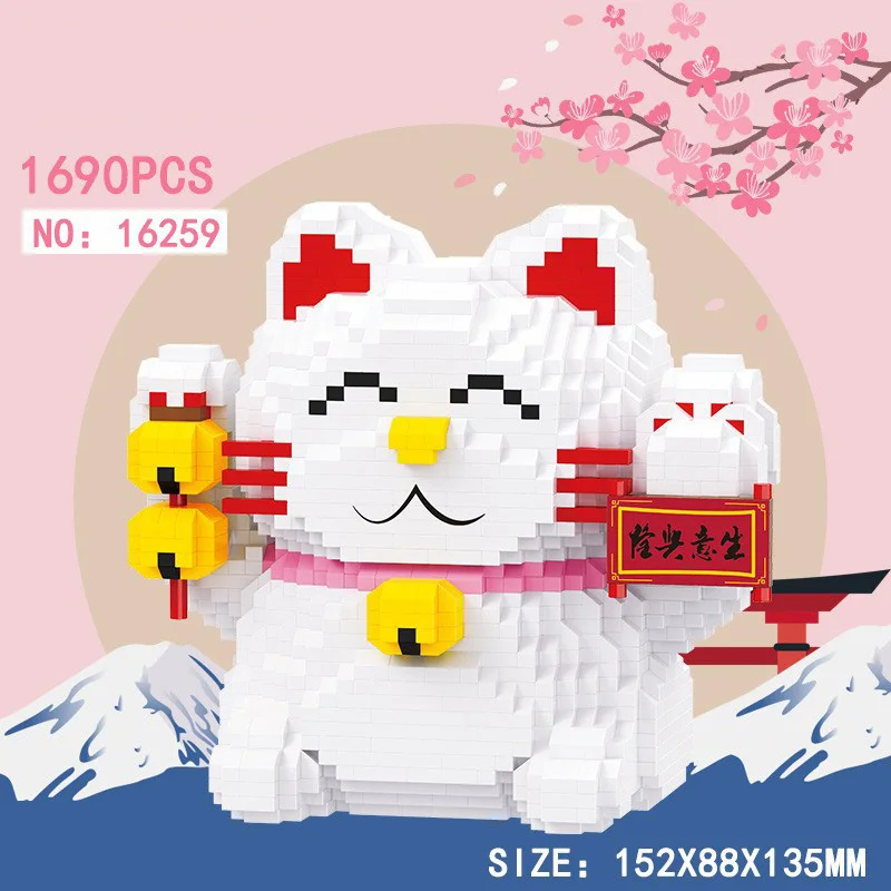 Lovely Cartoon Piggy Bank Micro Diamond Building Block Lucky Fortune Cat Nanobrick Money Pot Box Mattoni Giocattolo Educativo Per Regalo