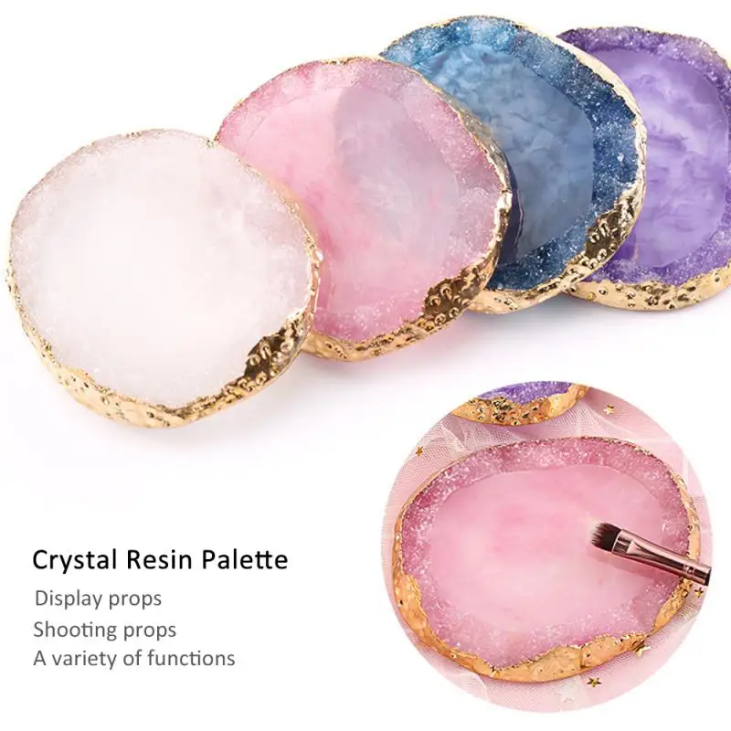 Round Resin Agate Stone Nail Color Palette Gel Polish Pallet Mixing Drawing Paint Plate Pad Nail Art Display Shelf Strumento Per Manicure