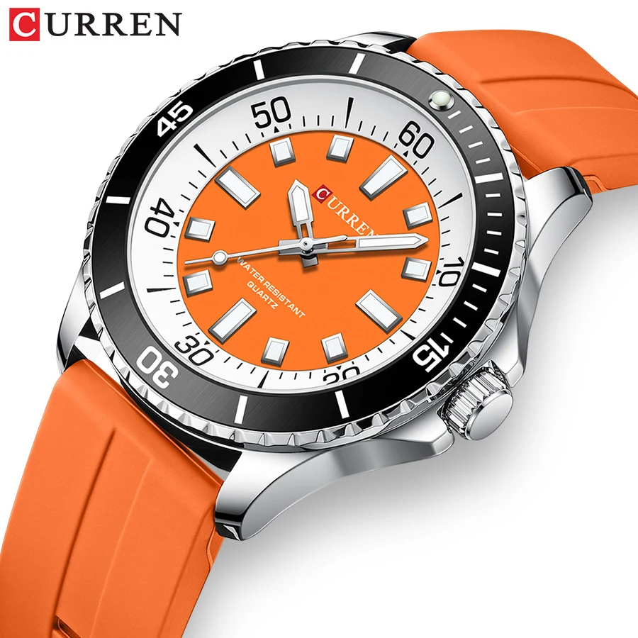 Curren Fashion Watch For Men Cinturino In Silicone Cronografo Sport Orologio Da Polso Impermeabile Luminoso Dive Orologi Maschili Relogio Masculino