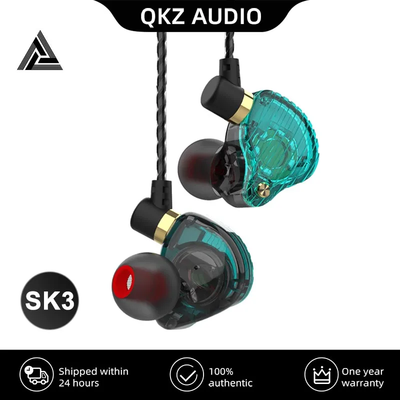 Auricolari Audio Stereo Hifi In-Ear Qkz Sk3 Originali Sport Running Cuffie Musicali Con Microfono Per Samsung Iphone Xiaomi Huawei