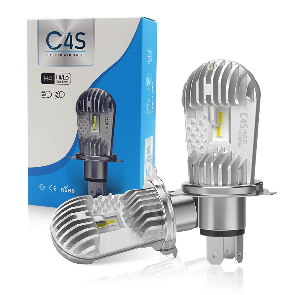 Lampadine A Led H4 Led Moto 6000K Lampada Super Led H4 Led Faro Moto Per Accessori Moto Led H4 Alta E Bassa 12V 3000Lm