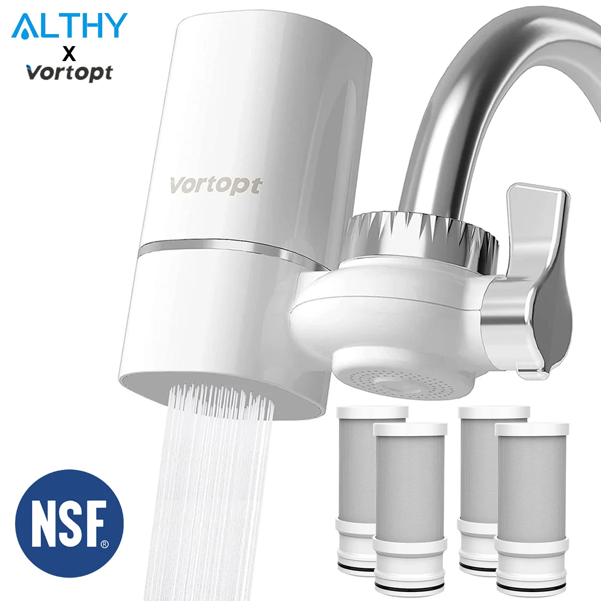 Vortopt Rubinetto Sistema Di Purificazione Del Filtro Dell'Acqua Del Rubinetto, Riduce Il Piombo, Il Cloro E Il Cattivo Gusto Certificato Nsf Cucina D