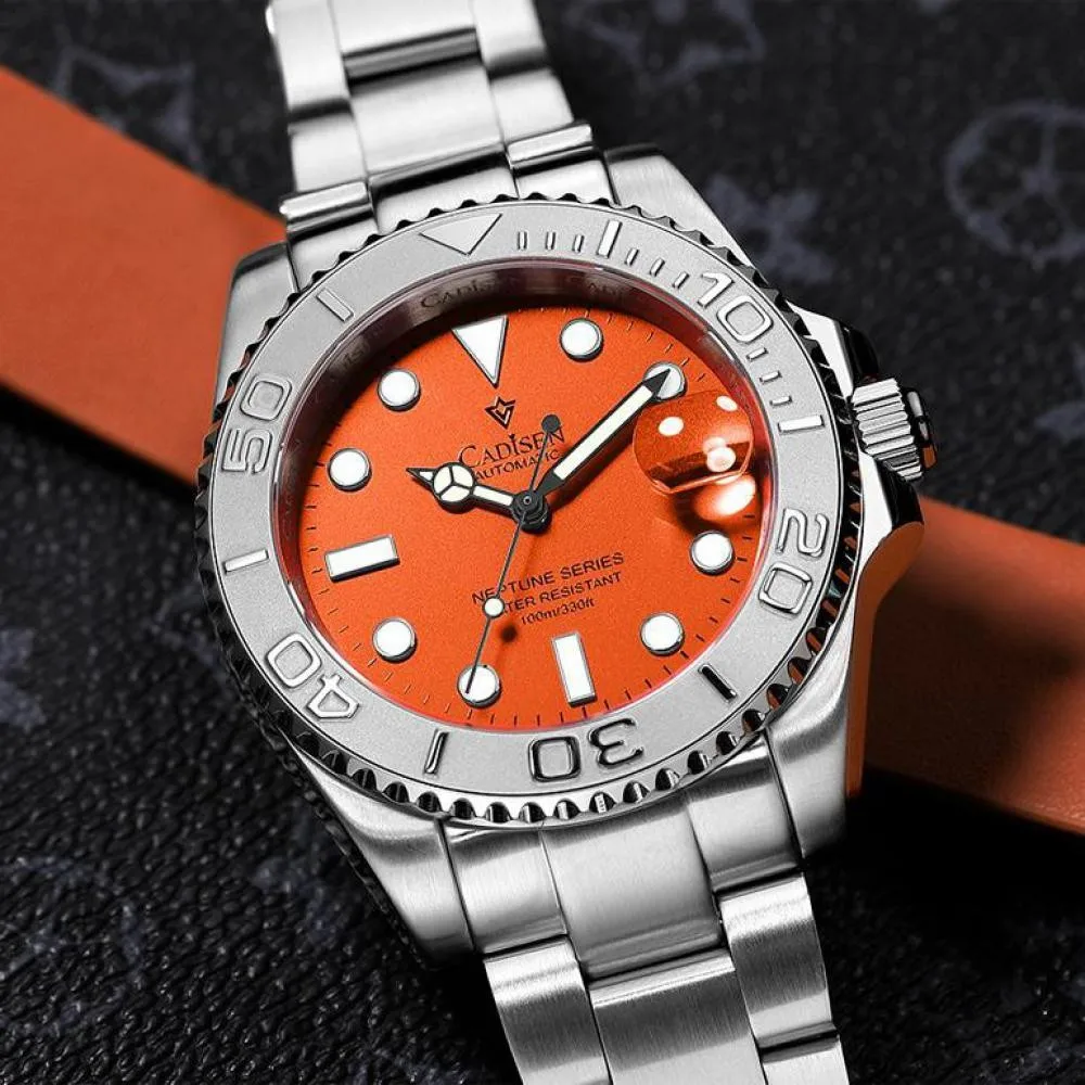 Cadisen For Mens Watch New Fashion Meccanico Automatico Orologio Da Polso 10Bar Impermeabile Seiko Nh35A Data Luminoso Relogio Masculino