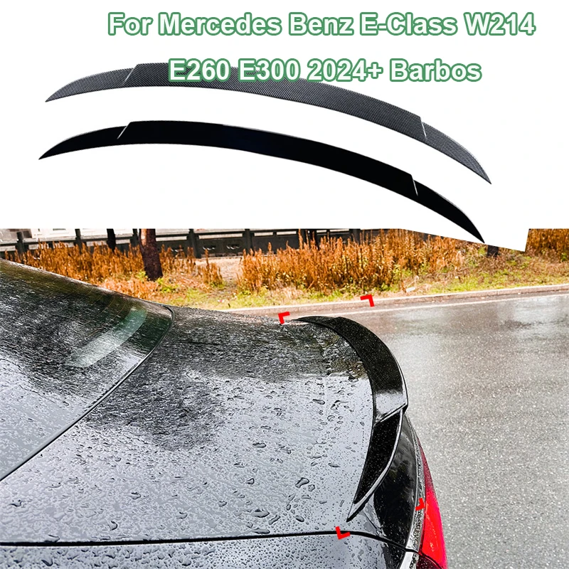 Coda Portellone Splitter Spoiler Labbro Ala Di Coda Spoiler Vento Fisso Ala Posteriore Per Mercedes Benz Classe E Barbos W214 E260 E300 2024 +