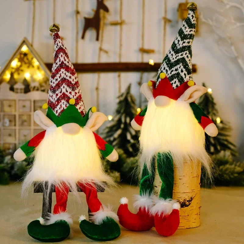 Christmas Gnome Doll Elf Led Light Glowing Xmas Decorations Faceless Babbo Natale Navidad Natal Home Ornaments Capodanno Regalo Per Bambini