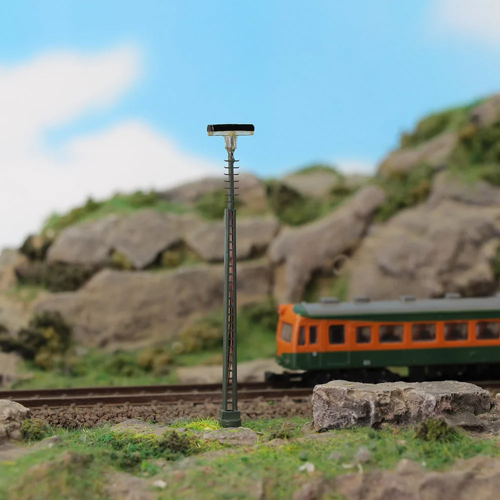 3 Pz Modello Ferroviario N Scala Lampione 75Mm 1:160 Scala Lampioni A Forma Di Lisca Di Pesce Post Treno Led In Miniatura Lqs63N