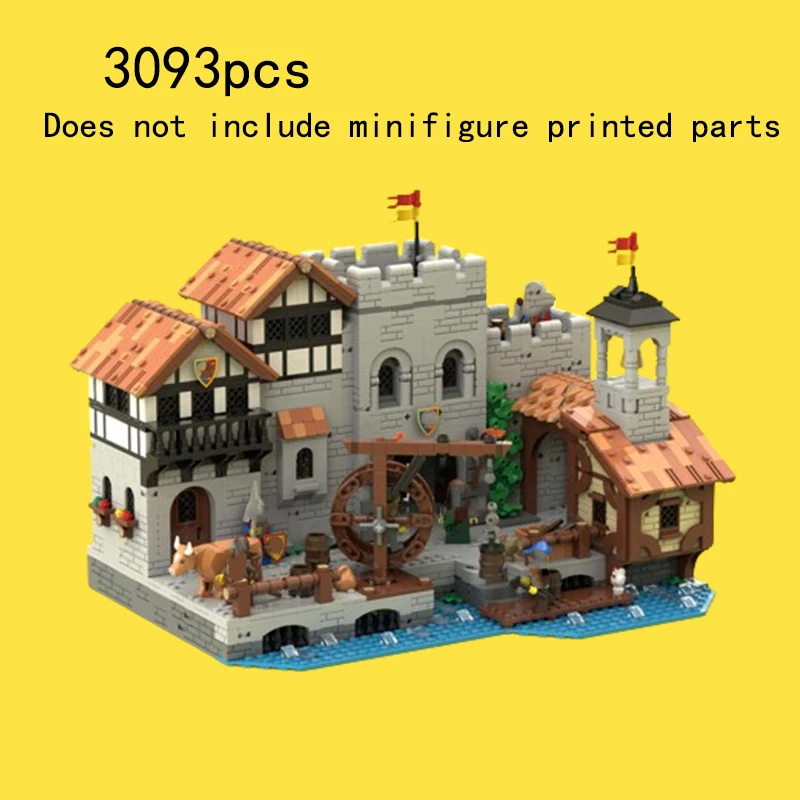 Spedizione Veloce Moc-164496 Lion Knight Port Small Particle Building Blocks Toy Castle Model Port Office Armory
